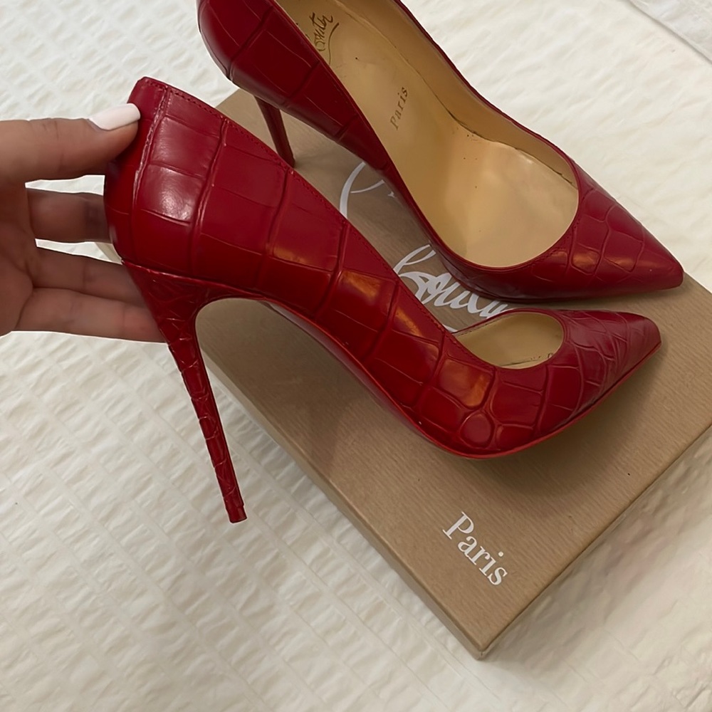 CHRISTIAN LOUBOUTIN Red Pigalle Follies 100 Calf Ali